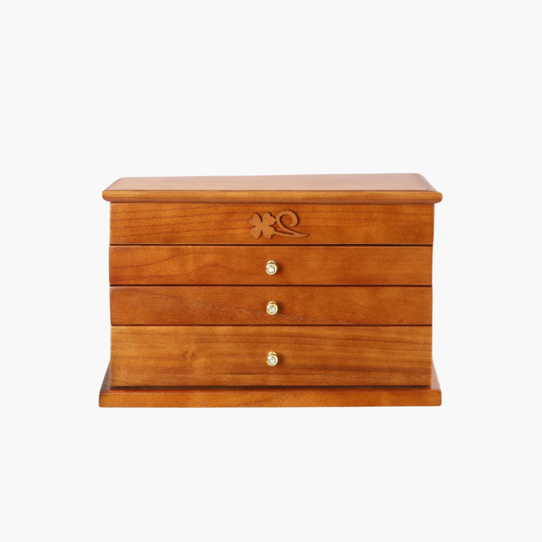 Boîte à Bijoux 4 Niveaux avec Miroir Intégré