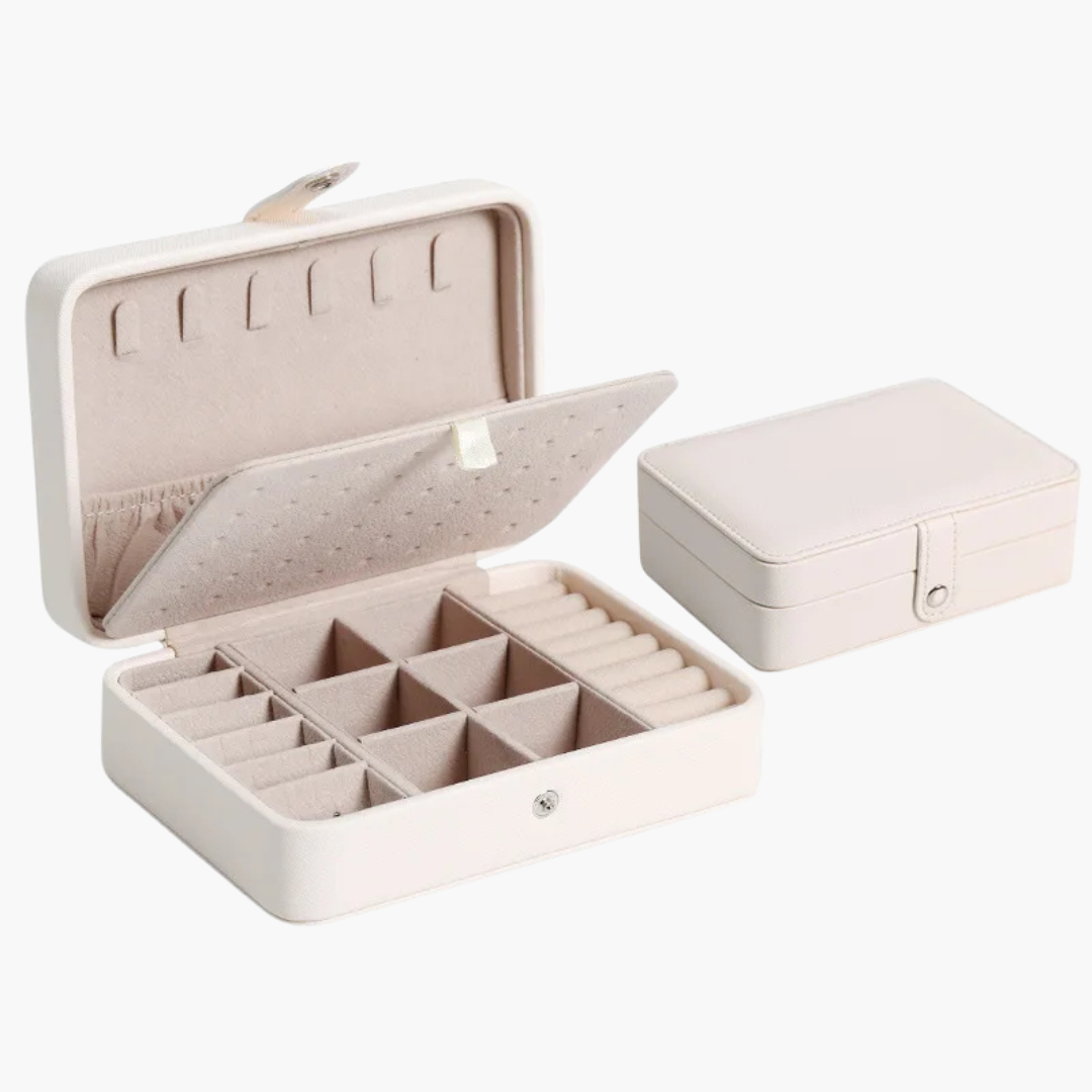 Boîte à Bijoux Compacte en Cuir