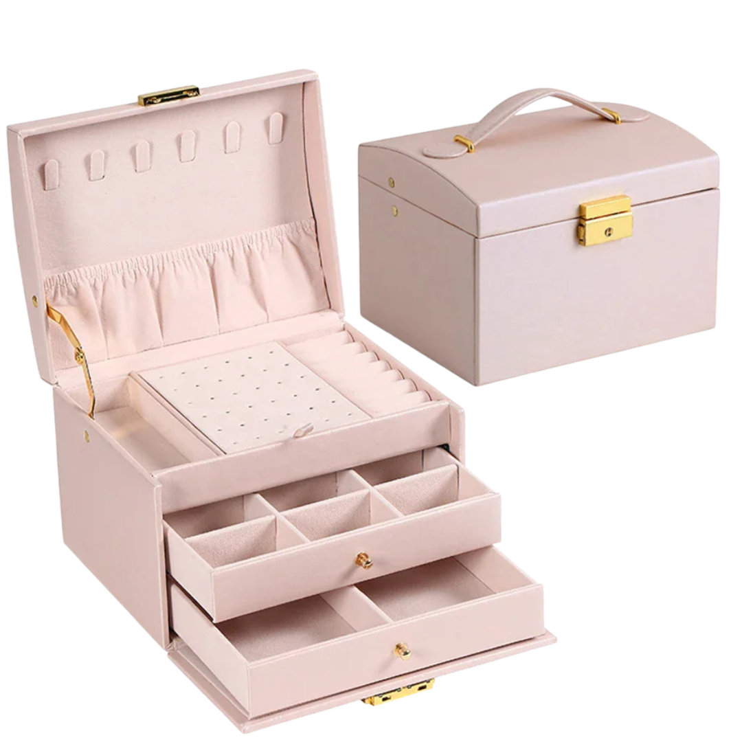 Boîte à Bijoux à Trois Niveaux avec Fermeture Arquée
