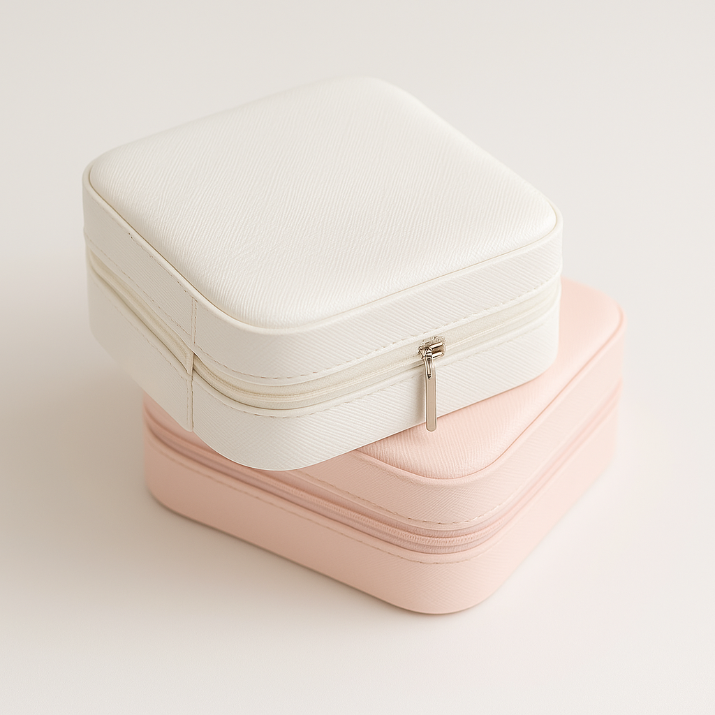 Boîte à Bijoux Élégante en Cuir Double Niveau