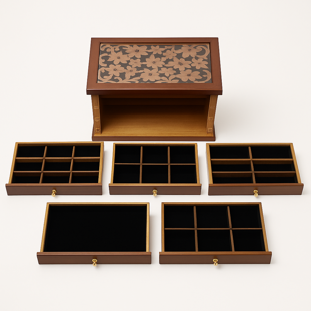 Boîte à Bijoux Élégante en Bois