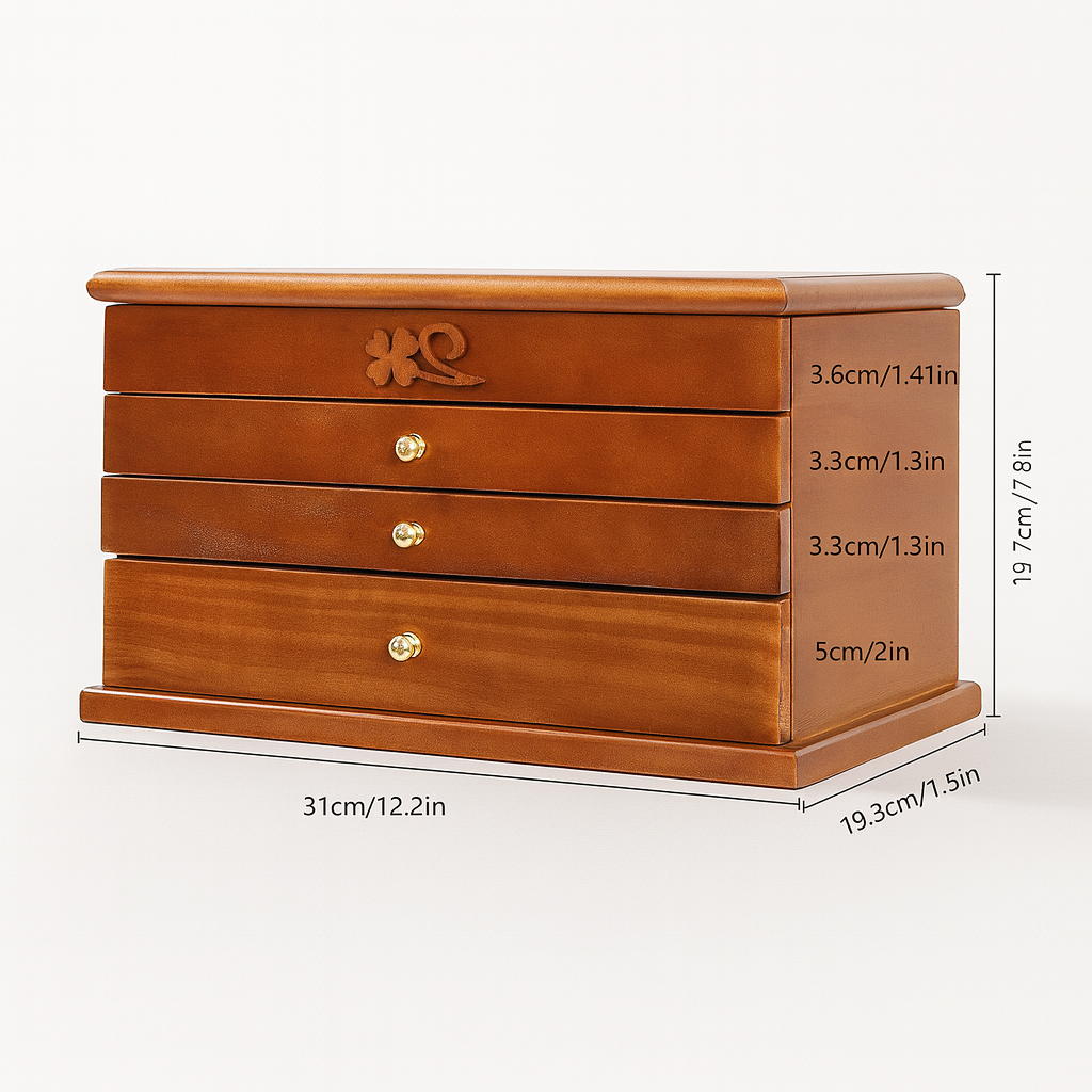 Boîte à Bijoux Raffinée en Bois et Velours