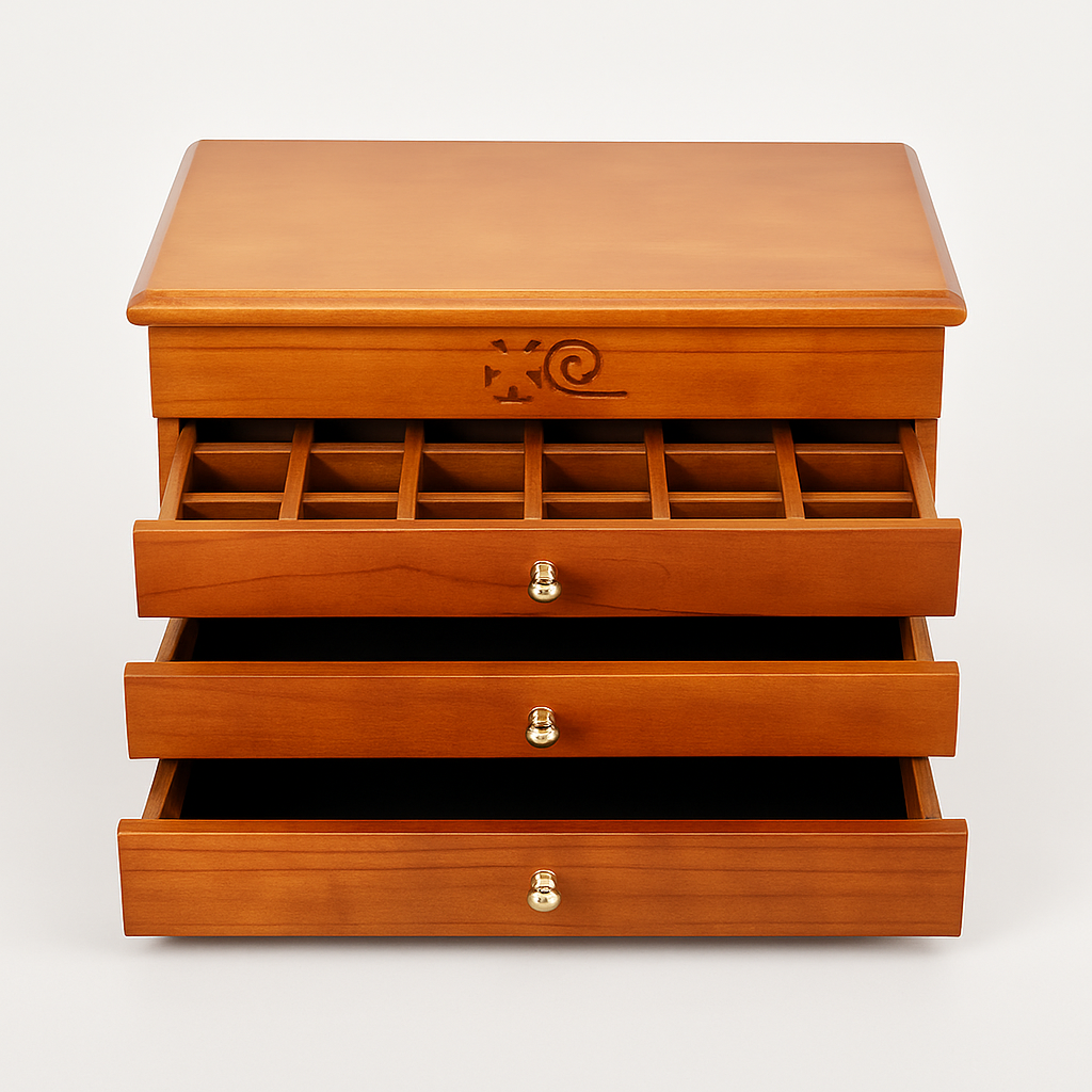 Boîte à Bijoux Raffinée en Bois et Velours