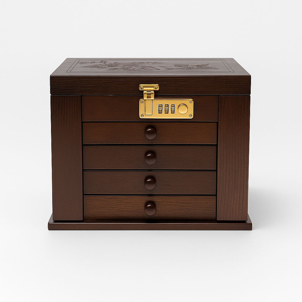 Boîte à Bijoux en Bois de Noyer