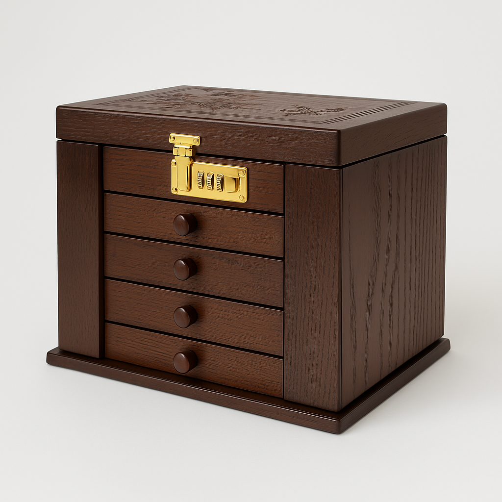 Boîte à Bijoux en Bois de Noyer