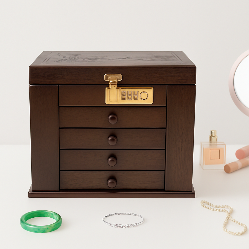 Boîte à Bijoux en Bois de Noyer