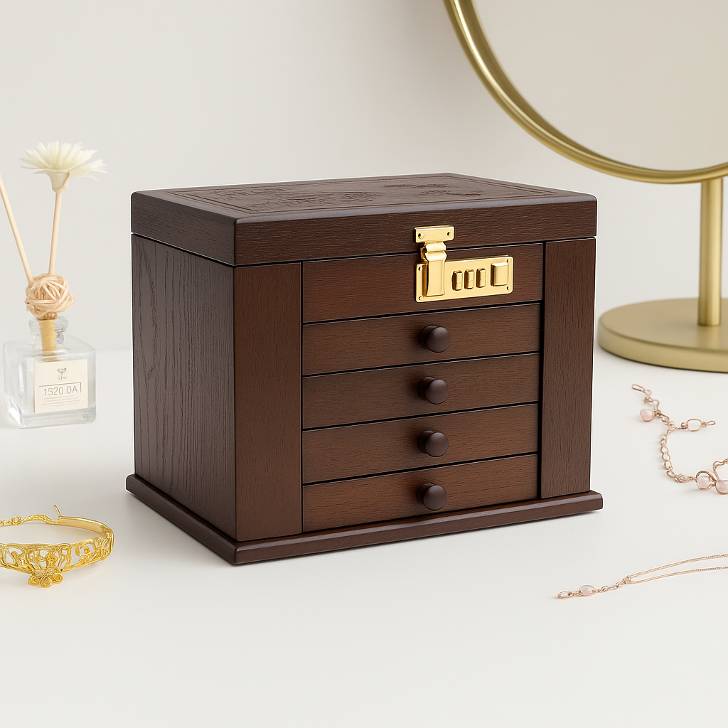Boîte à Bijoux en Bois de Noyer