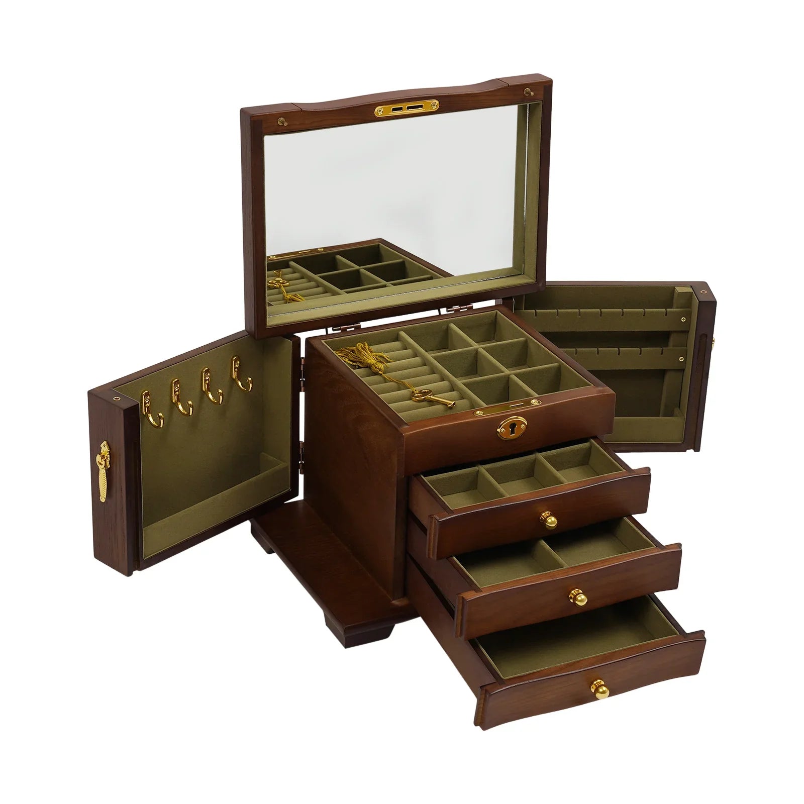 Boîte à Bijoux en Bois Style Bourgeois